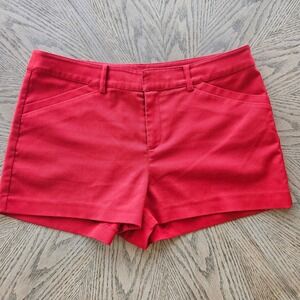 H&M Divided Shorts Womens Size 6 Red Stretch Flat Front Chino 90s Style